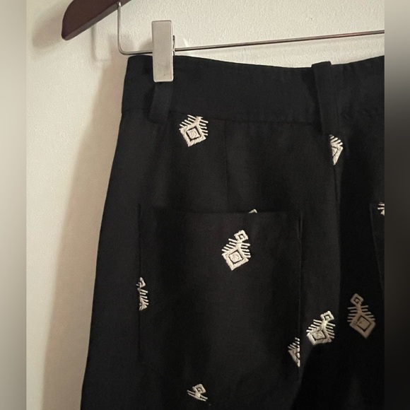 Zara Black Pants with White Pattern - Picture 3 of 6